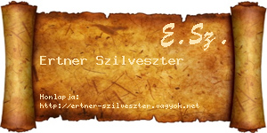 Ertner Szilveszter névjegykártya